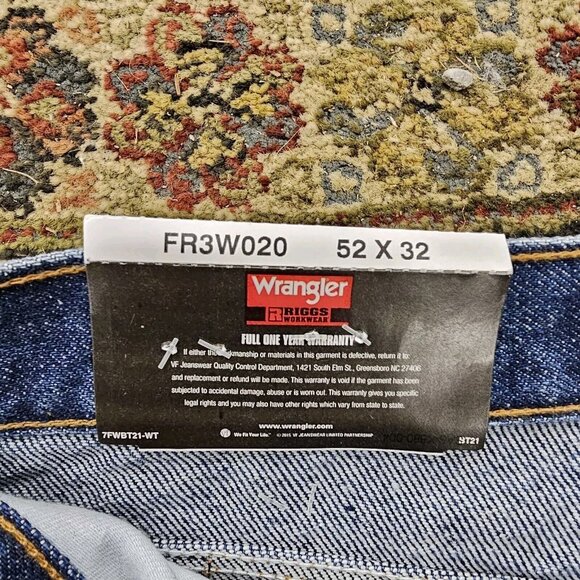 Wrangler FR Jeans Men 52X32 Blue Denim Flame Resistant Riggs Workwear FR3W020 - Picture 7 of 8